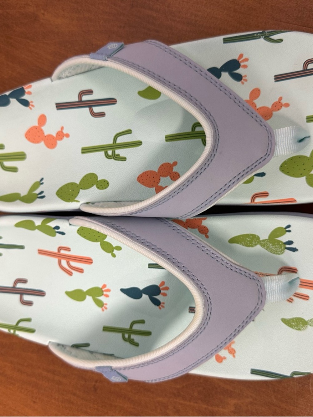 Spenco yumi wanderlust Women’s blue Flip Flop Sandals with Cactus Print size 9